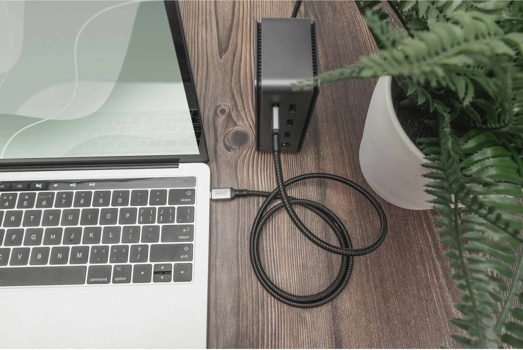 Kabllo USB-C Digitus USB4.0 1m, 40Gbit/s, e zezë