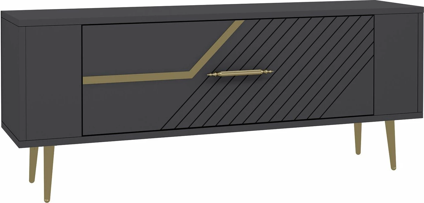 Komodë televizori Skye Decor, Retrolp5, antracit, ari