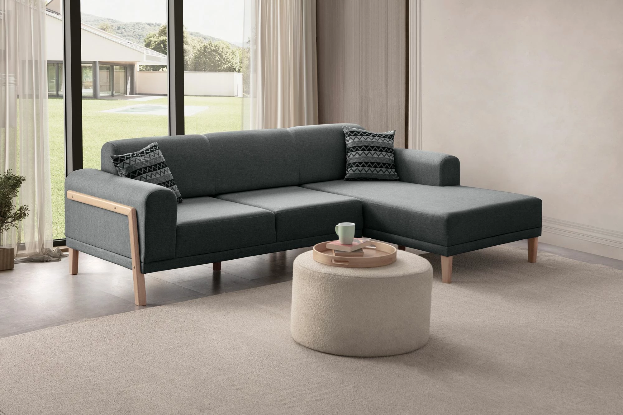 Këndare Atelier del Sofa, ngjyrë anthracite, Relax Right