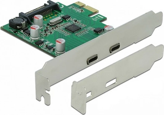 Kartelë zgjerimi PCIe DeLOCK VL805, PCIe x1, 2x USB-C USB 3.2 Gen 1, full-height/low-profile