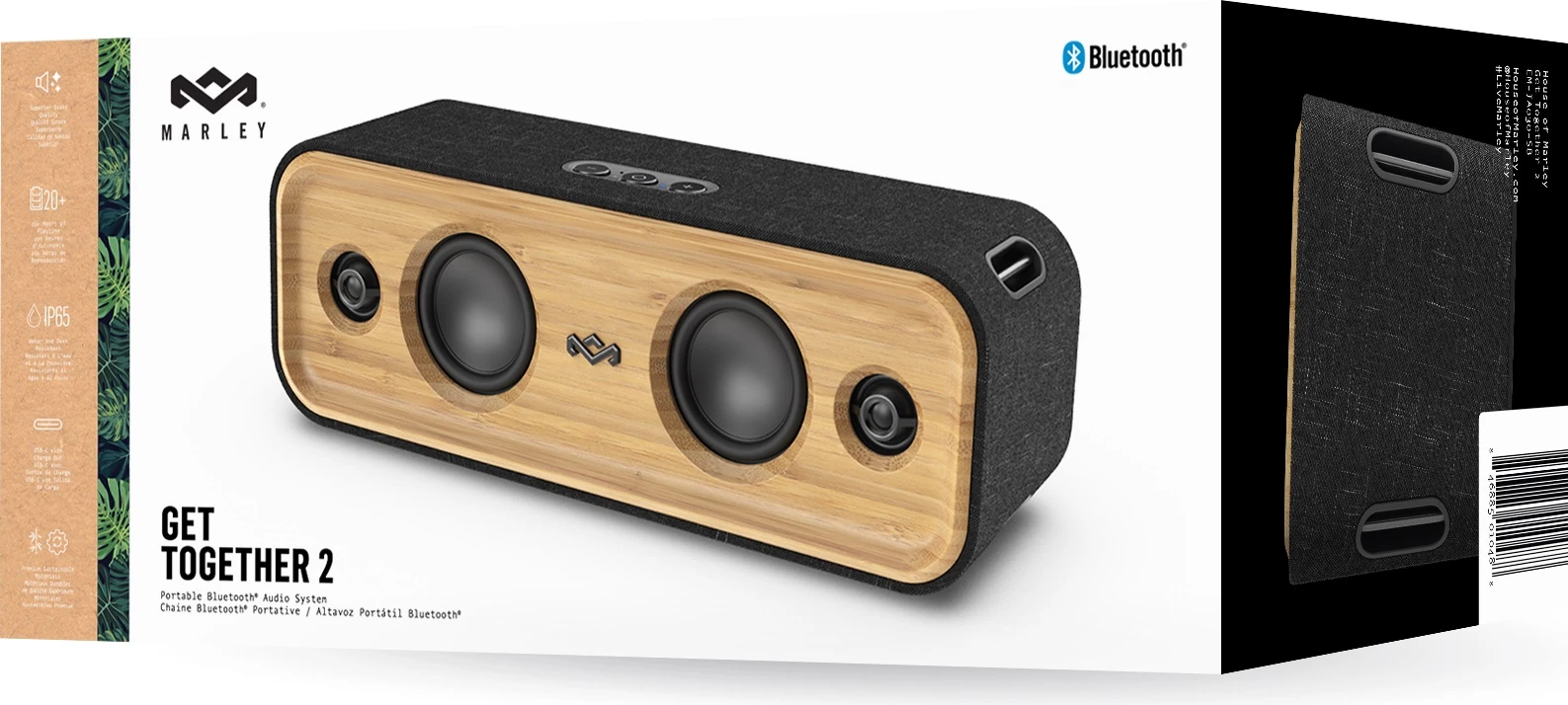 Altoparlant Bluetooth House of Marley Get Together 2, 40W, IP65, bateri 20 orë, USB-C, bambu/zi