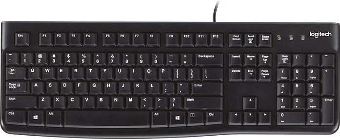 Tastierë Logitech K120, Full-size, Wired, USB, QWERTY, E zezë