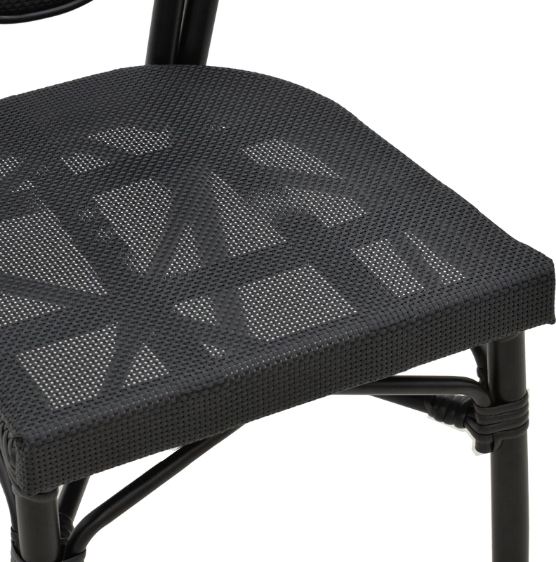 Karrige Nacia alumini e zezë-textilene e zezë 45x59x85cm