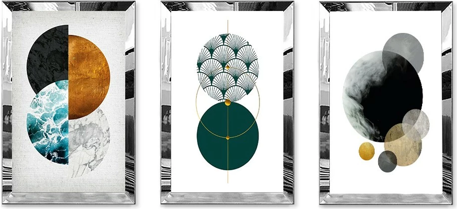 Pikturë dekorative MDF-Plexiglass (3 copë), Wallity, Huhu404, 50x70