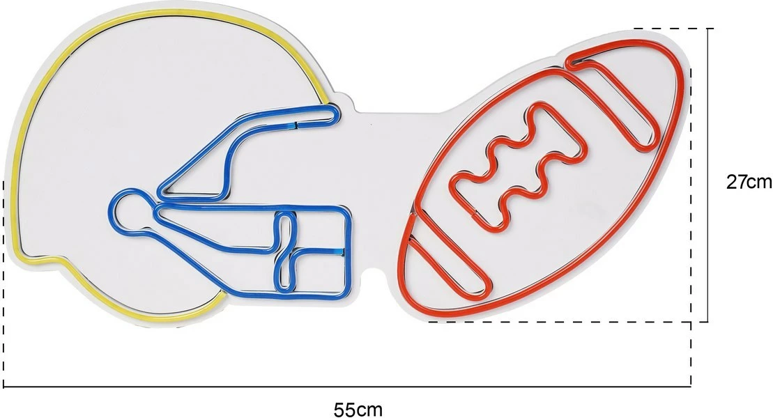 Dritë dekorative plastike LED, formë futbolli amerikan, shumëngjyrëshe, Wallity NFL