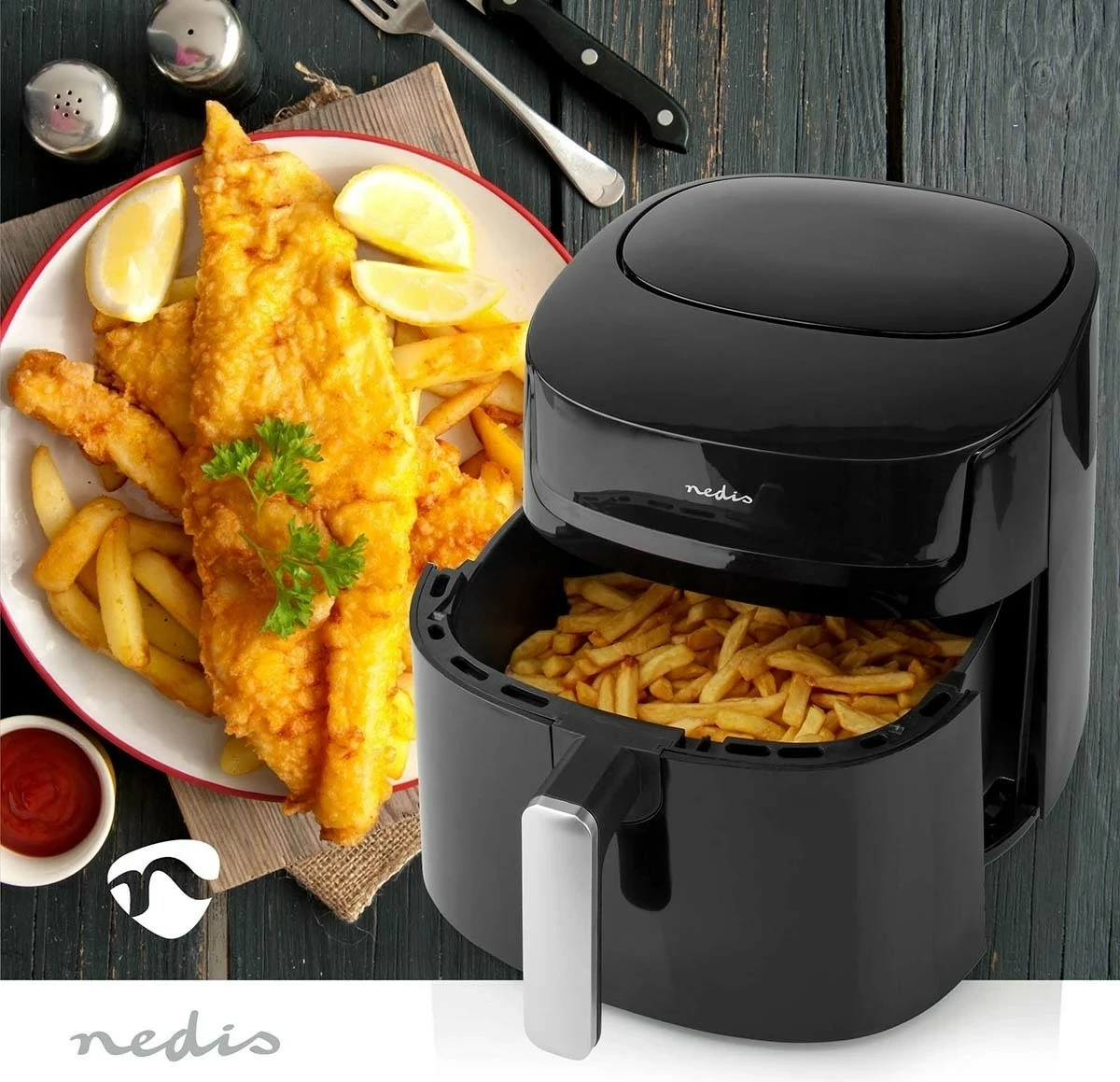 Fryer pa yndyrë Nedis KAAF170BK, 6L, 1800W, e zezë