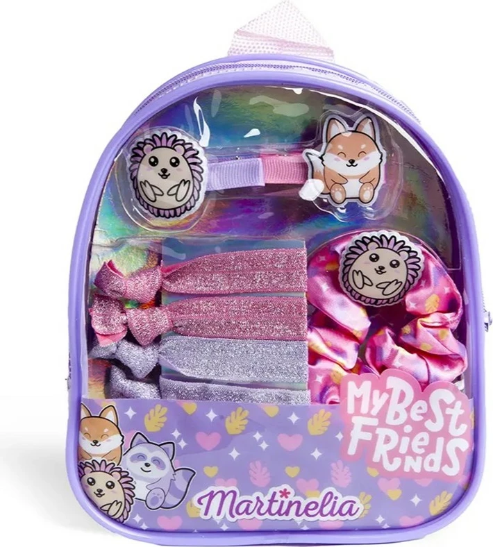 Set aksesorësh për flokë për vajza Martinelia My Best Friends në shpinore, 6 copë, shumëngjyrëshe