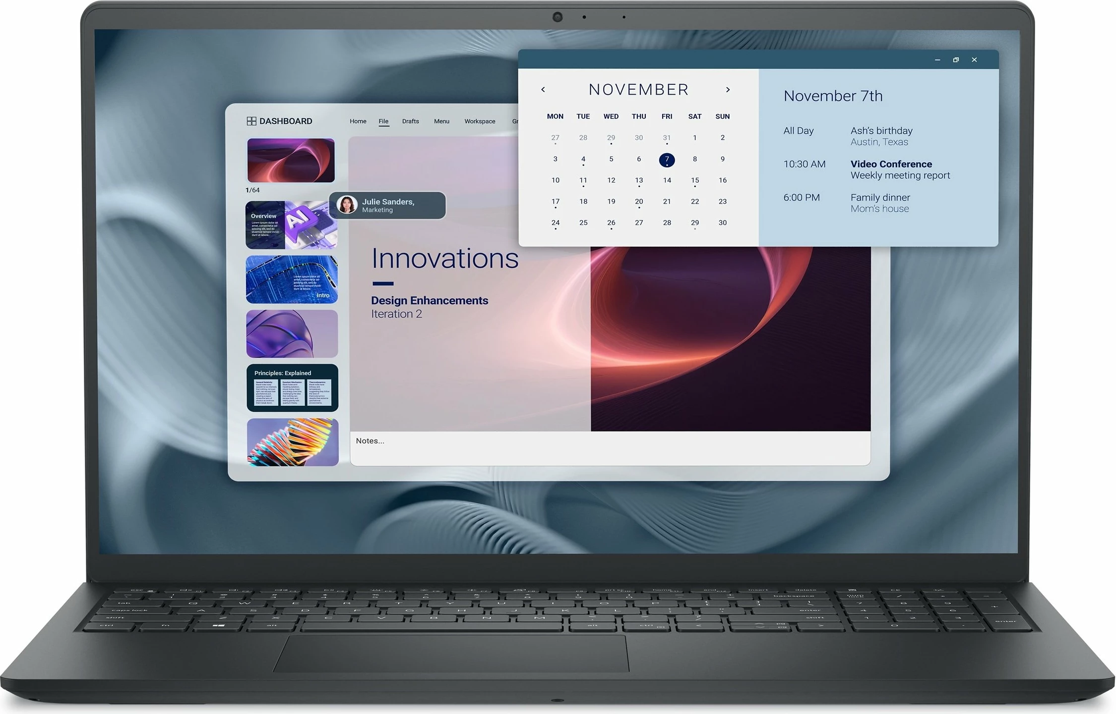 Laptop Dell Pro 15 Essential PV15250, i5-1334U, 16GB RAM, 512GB SSD, 15.6" FHD, Windows 11 Pro, zi