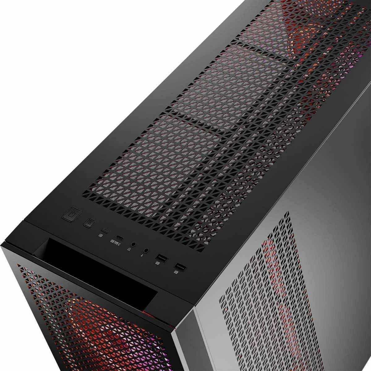 Kasë Modecom Volcano Expanse T Apex ARGB (AT-EXPANSE-TG-10-000000-0002), Midi Tower ATX/µATX/ITX, 4x140mm ARGB fan, USB-C, e zezë