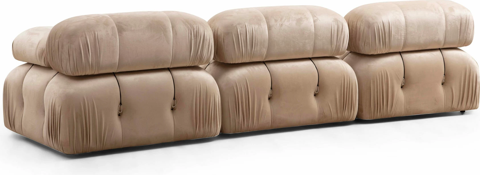 Divan treshe Atelier del Sofa, Bubble 3 vendësh, kadife, krem