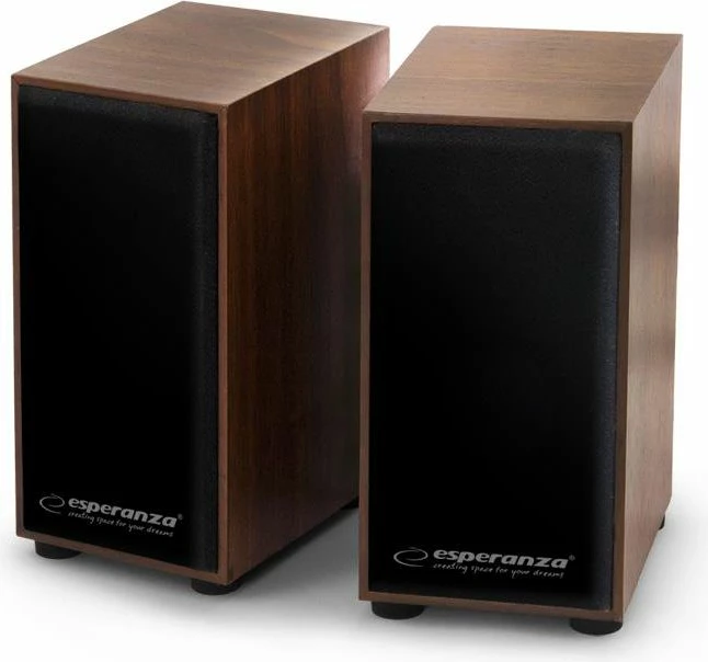 Altoparlantë për kompjuter Esperanza Folk EP122 2.0 3W RMS me USB, kafe