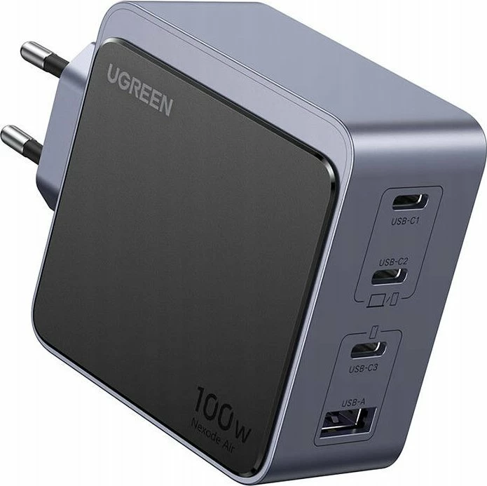 Karikues Ugreen Nexode Air 35043 100W 3x USB-C + 1x USB-A, pa kabllo, gri