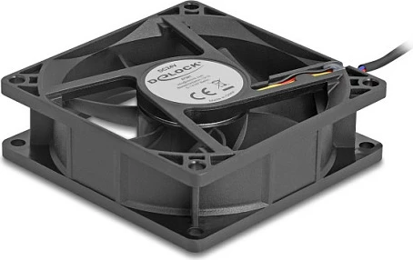 Ventilator kasë DeLOCK 80mm, 24V DC, 4-pin, 3000 RPM, i zi