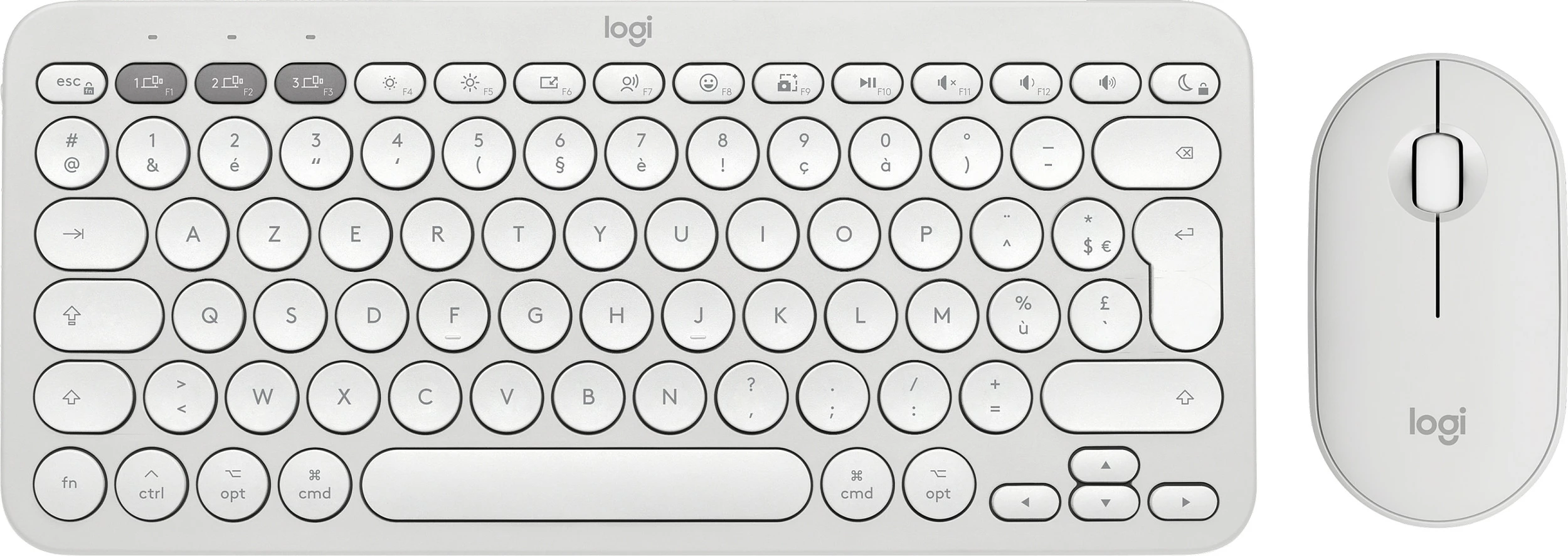 Set maus dhe tastierë Logitech Pebble 2 Combo, Tonal White