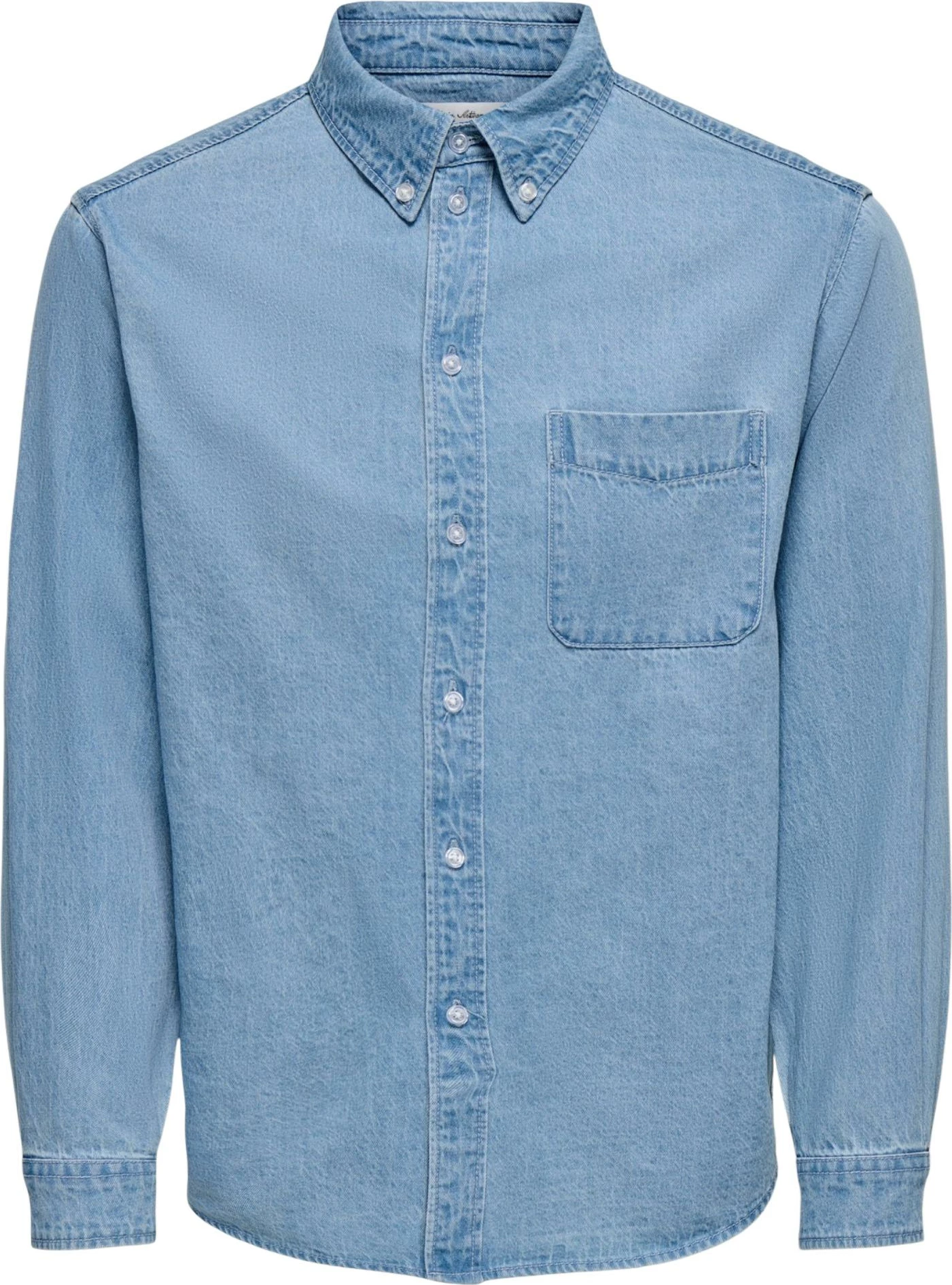 Këmishë për meshkuj Only & Sons Onsorson Regular Yfm Dnm 22036600, denim blu e hapur [Madhësia: M]