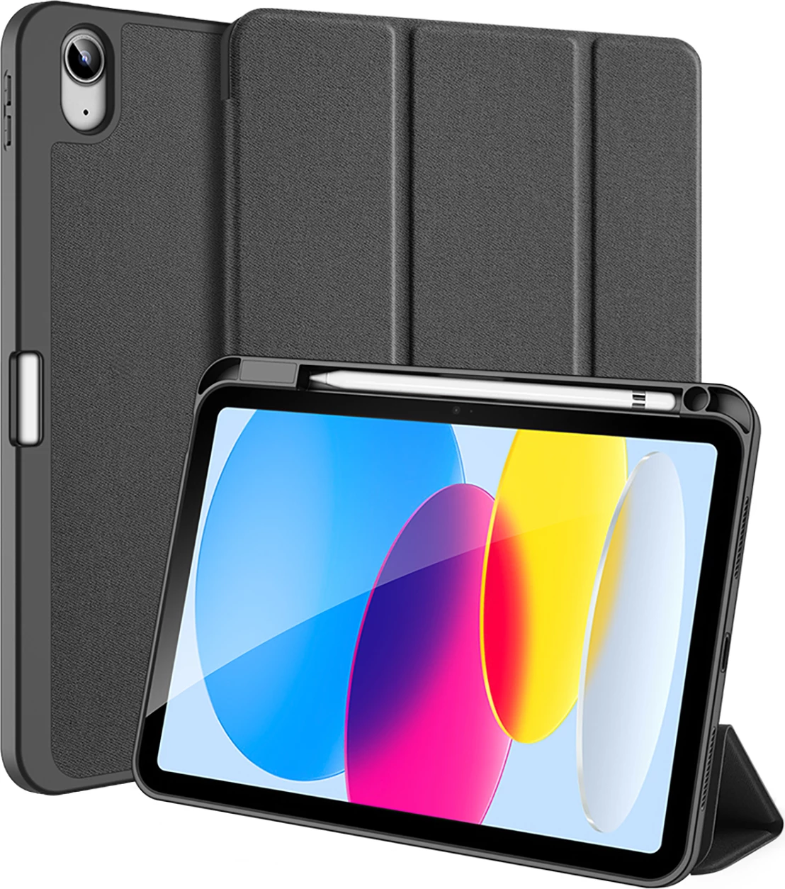 Mbështjellës tablet Dux Ducis Domo, për iPad 10.9'' 2022 (10 gjeneratë), Smart Cover me stand, auto sleep, i zi