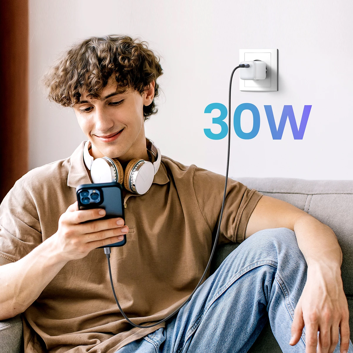 Karikues muri Ugreen Nexode Mini, 30W, USB-C, i bardhë