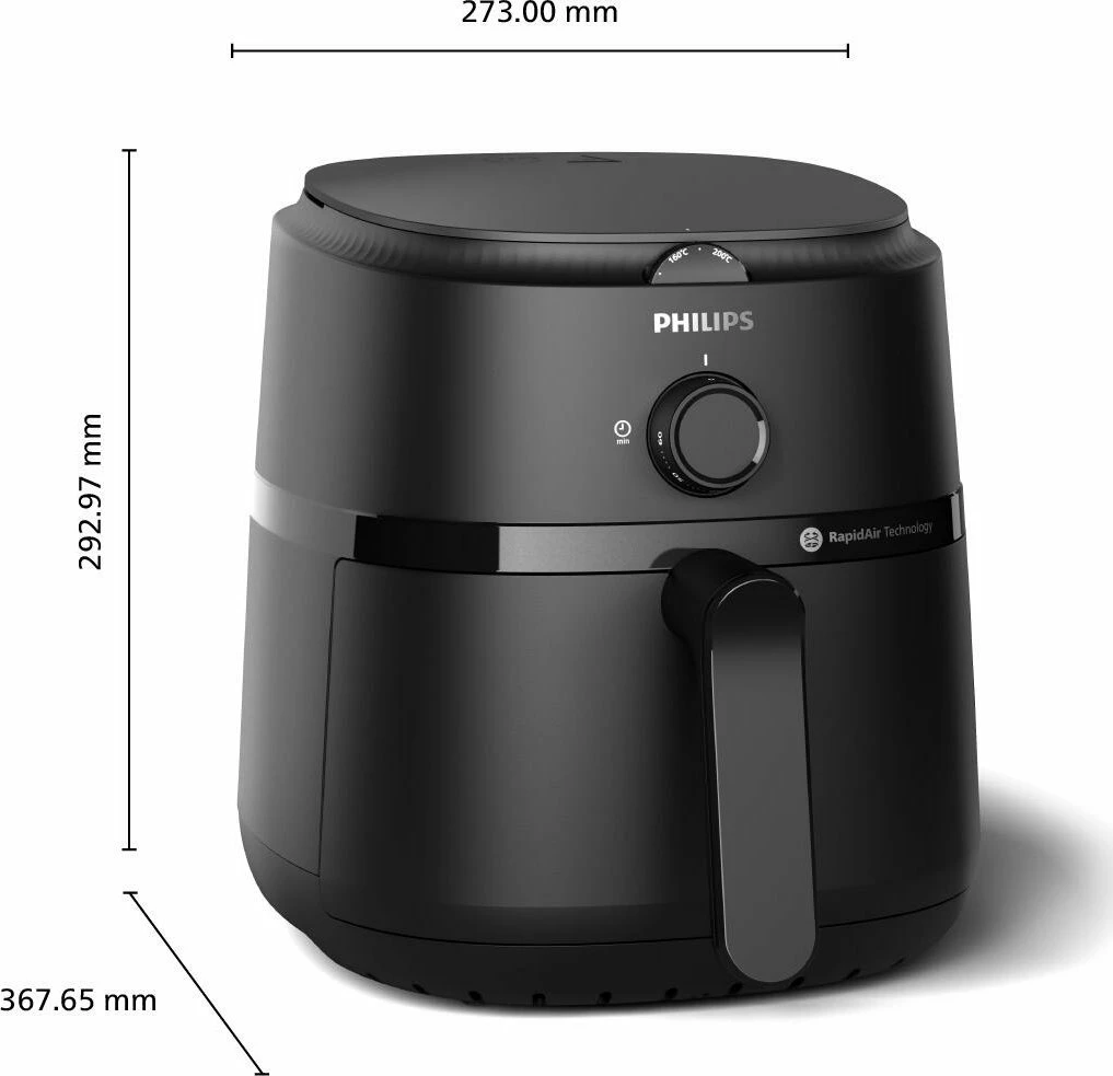 Fritezë me ajër Philips Series 1000 NA120/00, 4.2L, 1500W, e zezë