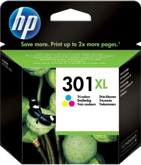 Kartrixh bojë, HP, 301XL CH564EE, kapacitet i lartë, origjinal, tri-color