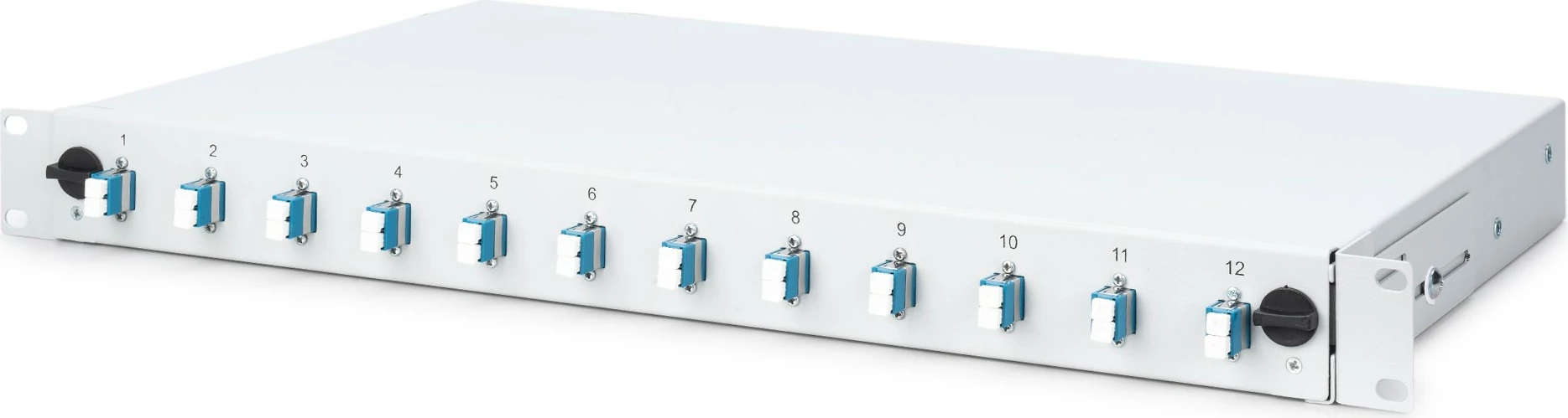 Kasë fibrash optike Digitus, 1U, 12x LC DX, OS2, gri
