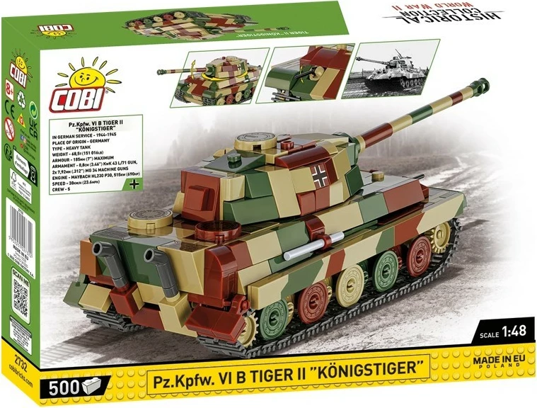 Set blloqesh Cobi Tiger II Königstiger, Historical Collection, 500 pjesë, Kamuflazh