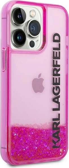 Mbështjellës Karl Lagerfeld KLHCP14XLCKVF për iPhone 14 Pro Max 6.7", rozë, hardcase me glitter
