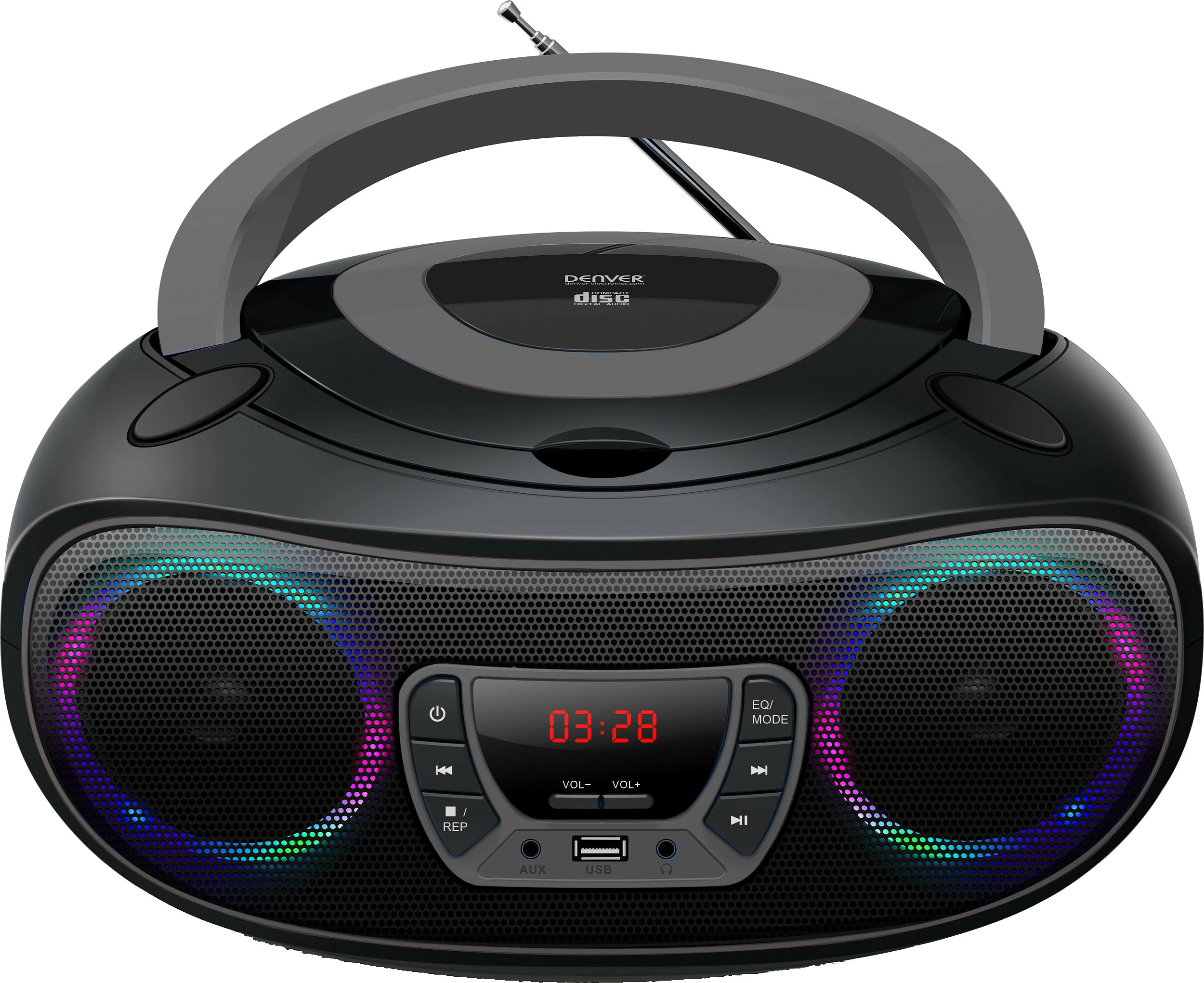 CD player portativ Denver TCL-212BT, Bluetooth, USB, FM, AUX, Zi/Hiri