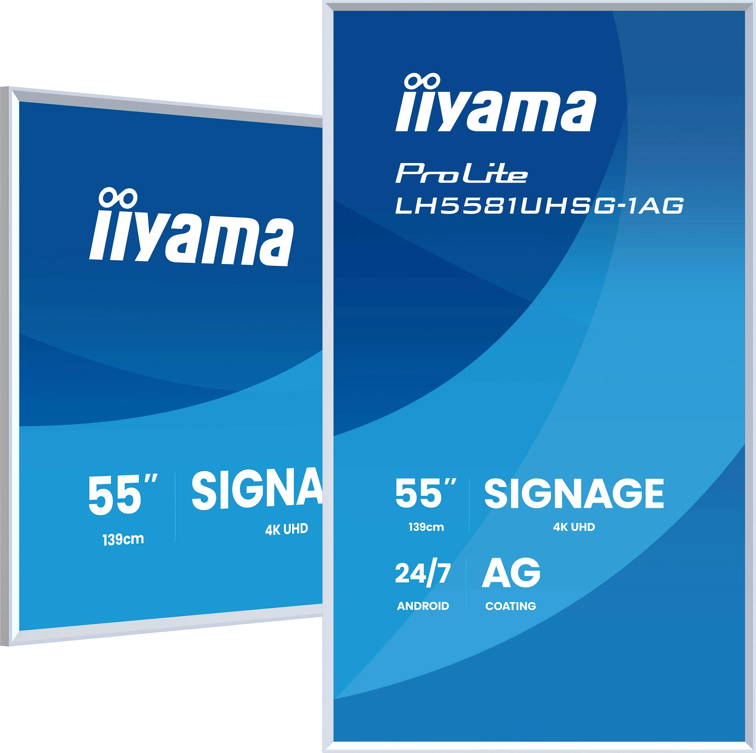 Ekran Digital Signage iiyama ProLite LH5581UHSG-1AG, 55", 4K UHD, Wi-Fi, 24/7, kornizë e bardhë