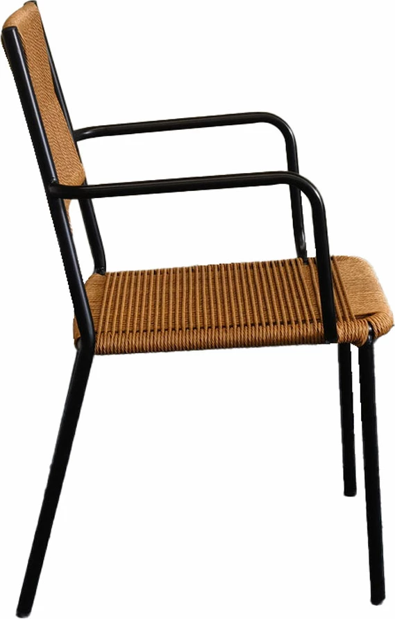 Karrige Perth, ratan natyral, metal i zi, 54.5x56x86