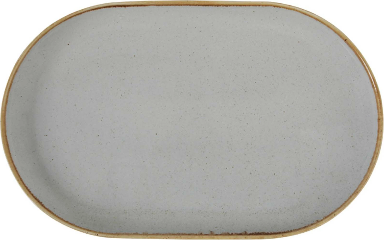 Pjatë servirjeje ovale Porland Seasons Ashen 320x200 mm porcelan, gri e çelët, set 6 copë
