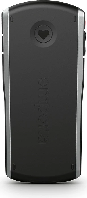 Celular Emporia SIMPLICITY, 2", 2G, butona të mëdhenj, IP54, 1200 mAh, i zi/argjend