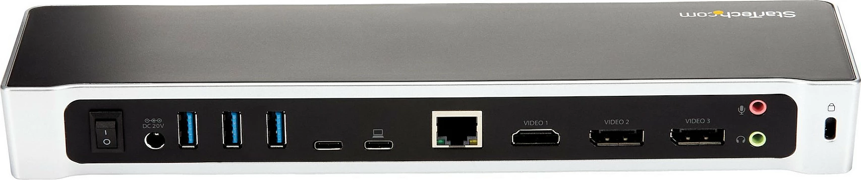 Docking station USB-C StarTech DK30CH2DEPUE, 3x 4K, 100W Power Delivery, 5x USB 3.0, Gigabit LAN, e zezë dhe argjendtë