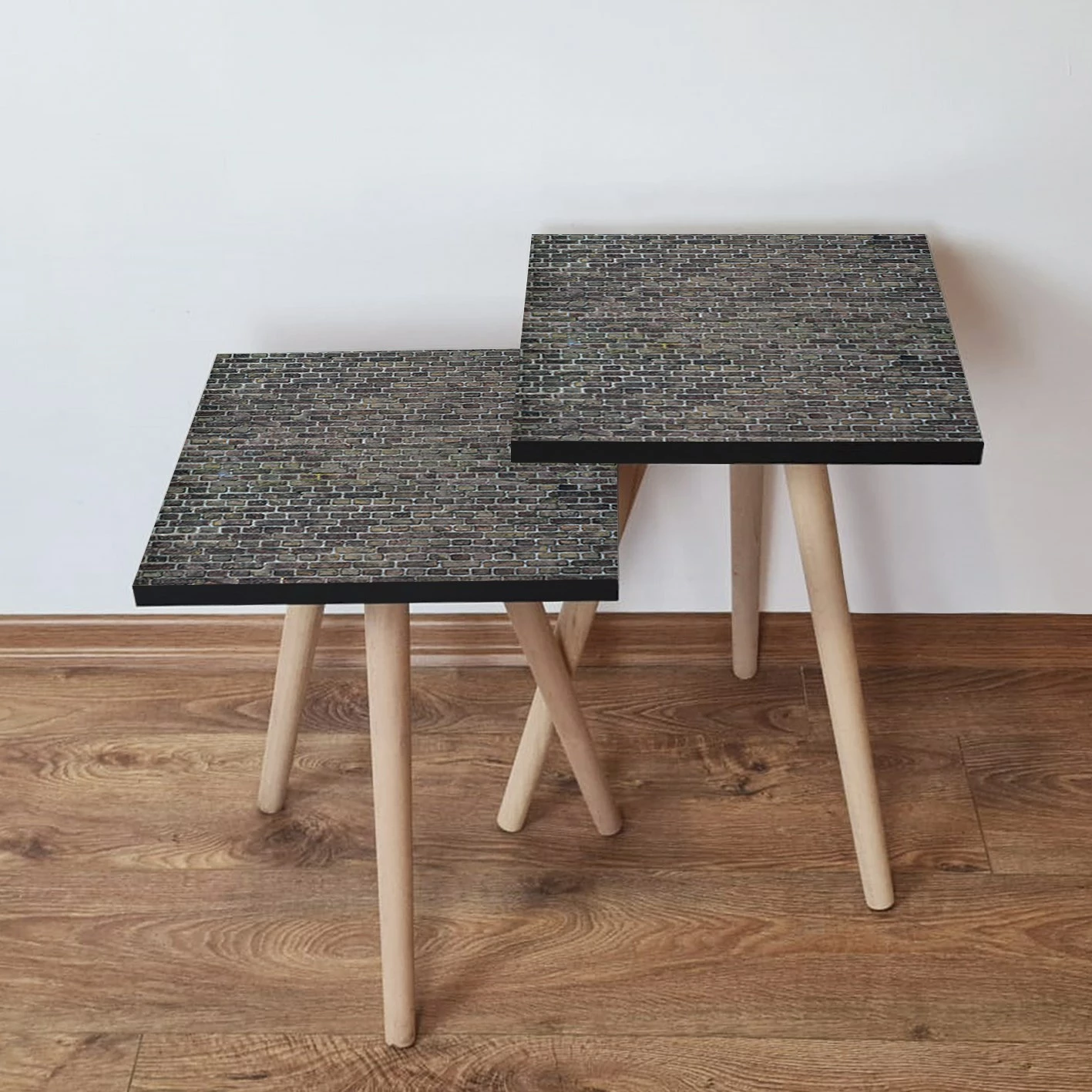 Set tavolinash ndihmëse, dy pjesë, ngjyrë antracit, Skye Decor, 2Shp329