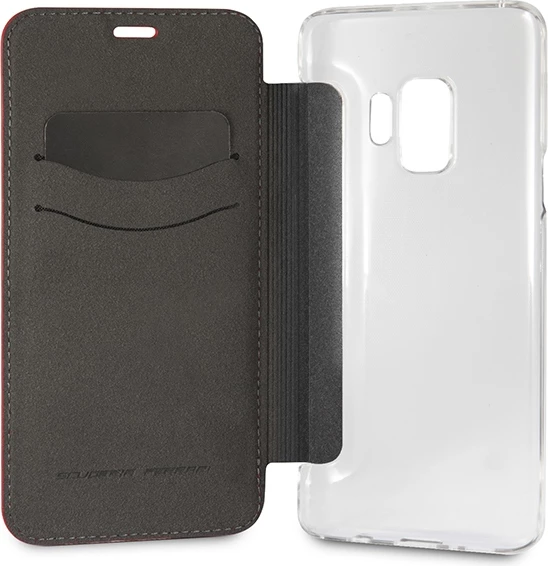 Mbështjellës Ferrari Urban Book për Samsung Galaxy S9, lëkurë, i kuq