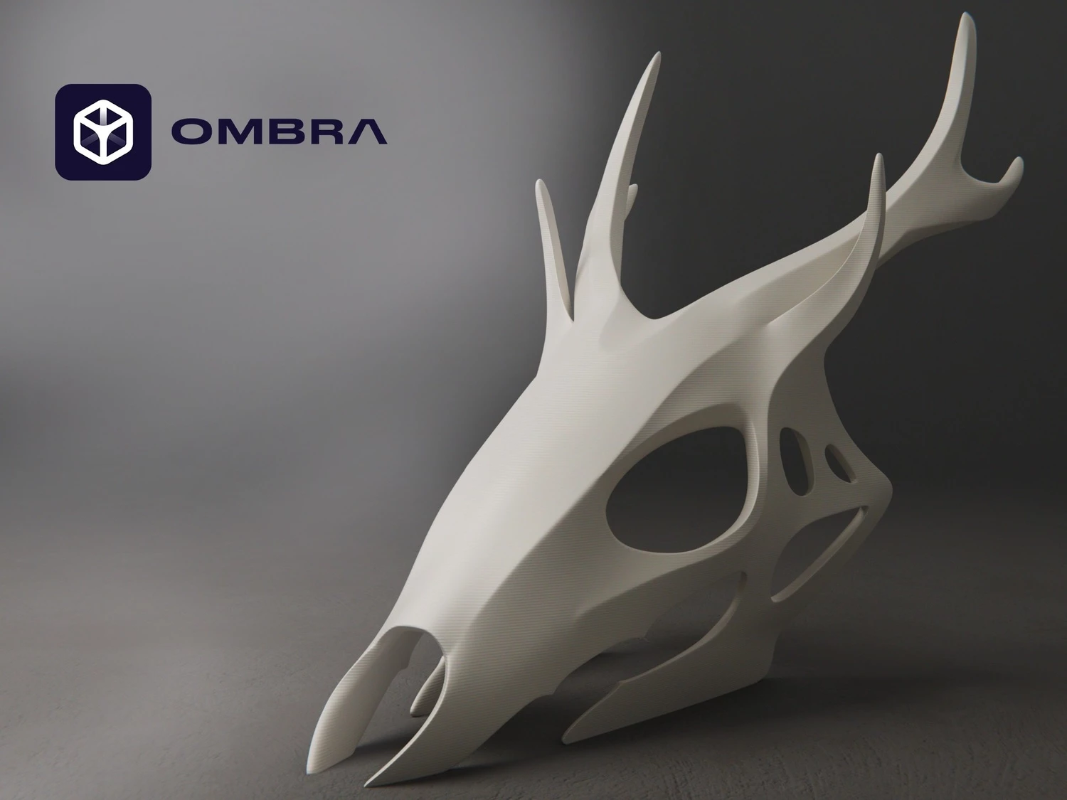 Figurë Kafkë Dekorative dhe Kreative (Wendigo Skull) - e bardhë