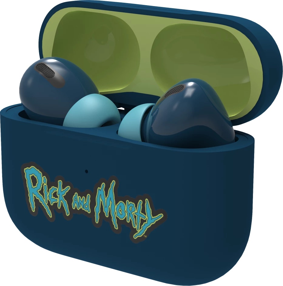 Kufje Moye Rick and Morty True Wireless, Bluetooth 5.4, USB-C, 4 orë, blu e errët