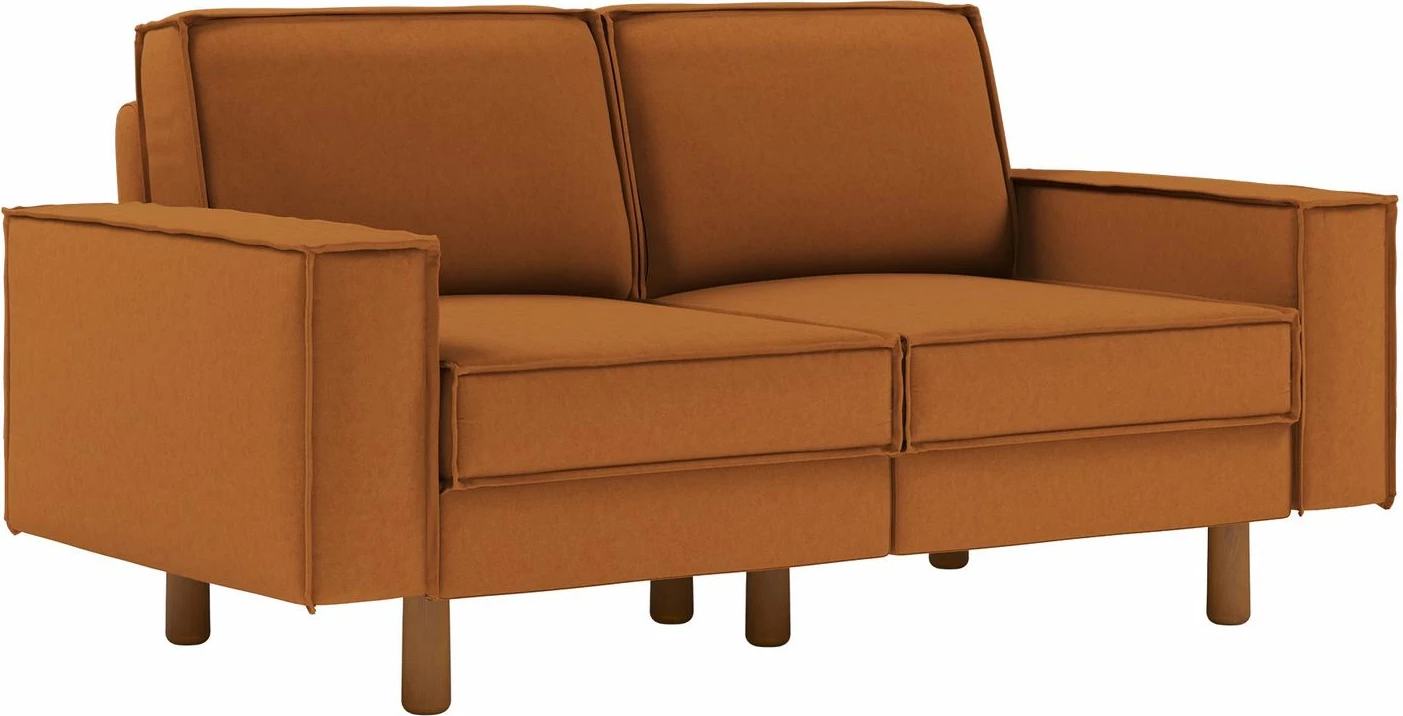 Divan dy ulëshe Atelier del Sofa, ngjyrë karamel, këmbë druri arre, Sparrow 2