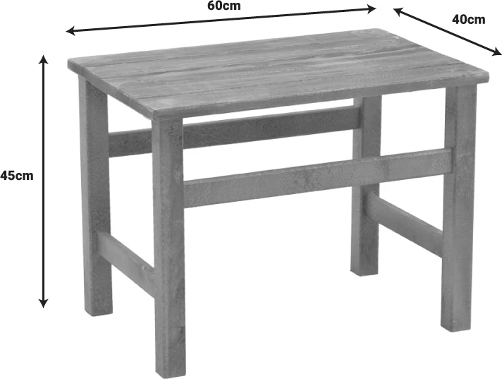 Tavolinë plazhi, dru ahu, ngjyrë arre, 60x40x45 cm