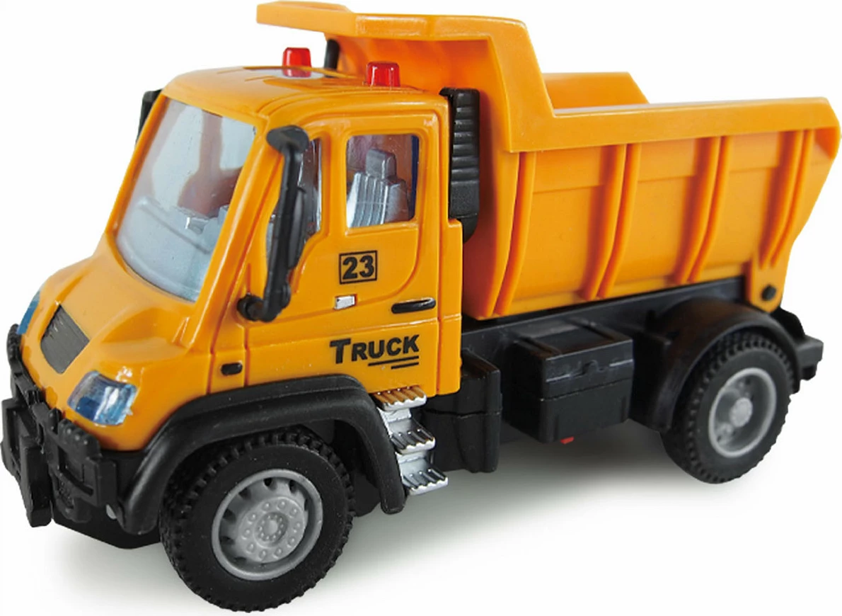Kamion lodër me telekomandë AMEWI Mini Truck 1:64, bateri 500 mAh, me drita, zi/verdhë