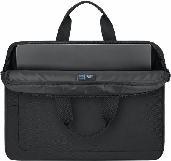 çantë laptopi RIVACASE 8036 16\", material i papërshkueshëm nga uji, me rrip të rregullueshëm, e zezë