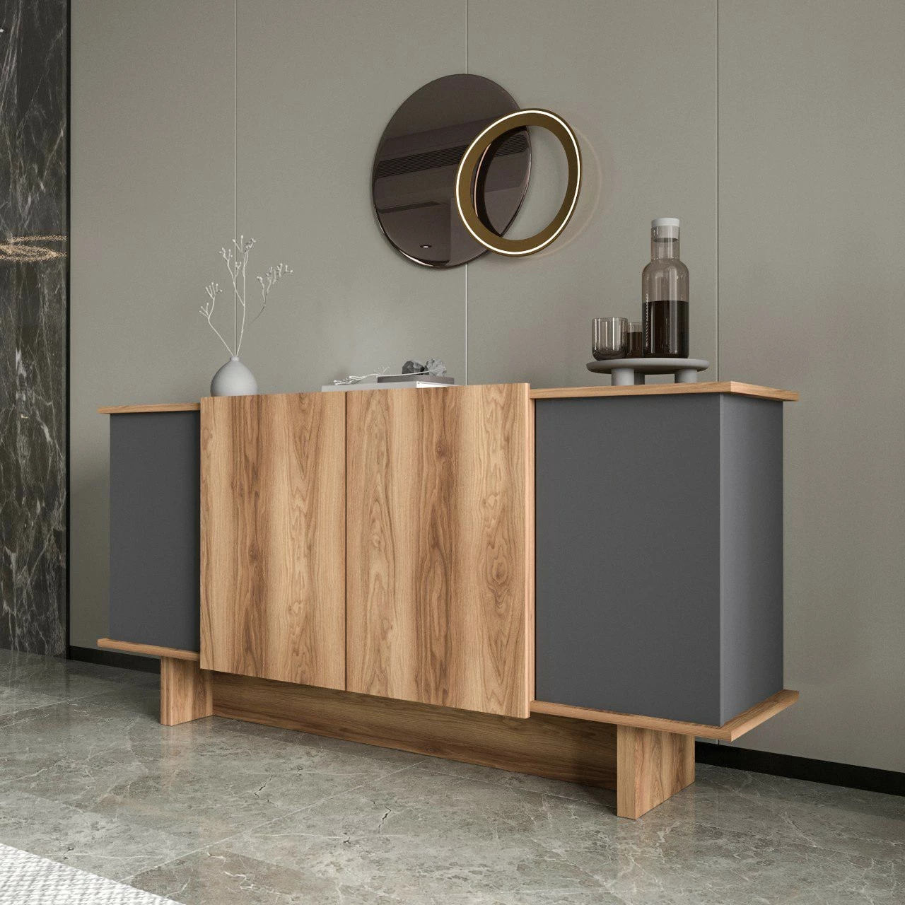 Konsol Skye Decor, Diana, antracit dhe arre