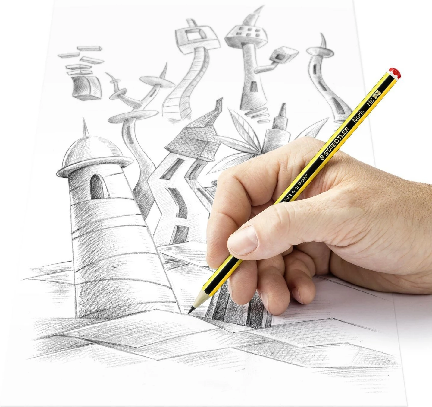 Laps grafiti STAEDTLER Noris 120 H, zi, verdhë