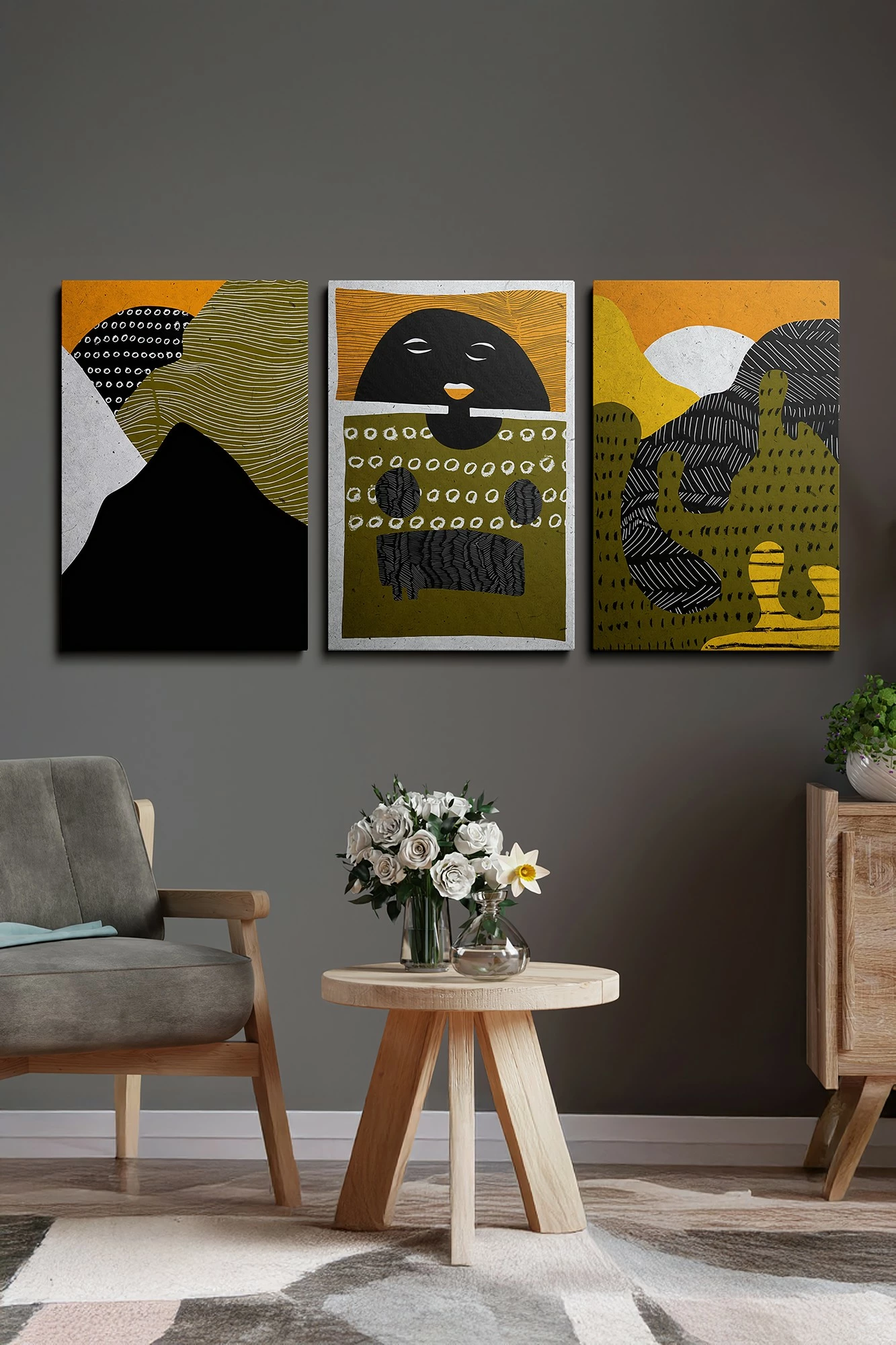 Pikturë dekorative në kanavacë (3 pjesë), Wallity, Ersycnvs2, 40x60