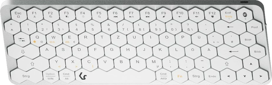 Tastierë KeySonic KSK-5020BT-S, wireless, Bluetooth, RGB LED, mini, alumini, bardhë