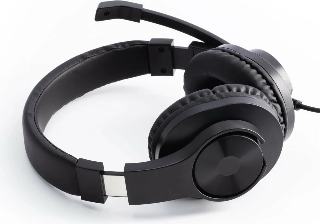 Kufje me mikrofon Hama HS-P350 stereo, full-size, 2x 3.5 mm + Y-adapter, kabllo 2 m, kontroll zëri dhe mute, e zezë