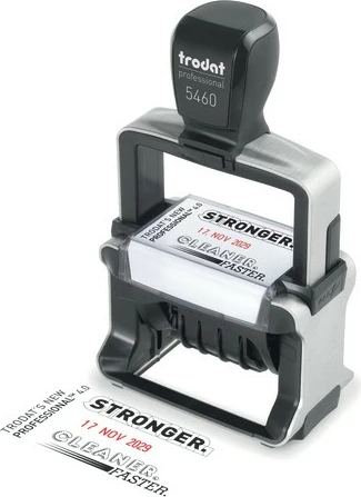 Vulë automatike Trodat 5117, tekst/datë, 4x46mm, ngjyrë e zezë, çelik inox