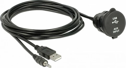 Kabllo DeLOCK USB-A + AUX 3.5 mm (4-pin), 2 m, e zezë