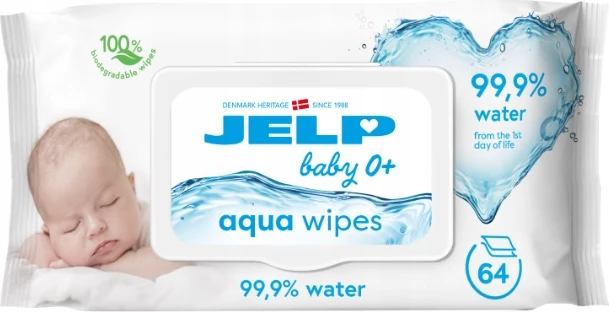 Shami të lagështa për fëmijë JELP Aqua Wipes 64 copë