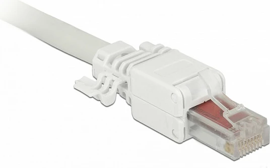 Konektor RJ-45 DeLOCK 86416, Cat6 U/UTP, pa vegla, e bardhë