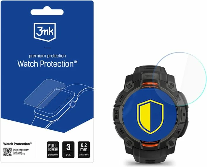 Mbrojtës ekrani për orë Garmin Instinct 3 Tactical Edition 45mm (Solar) 3mk Protection FlexibleGlass